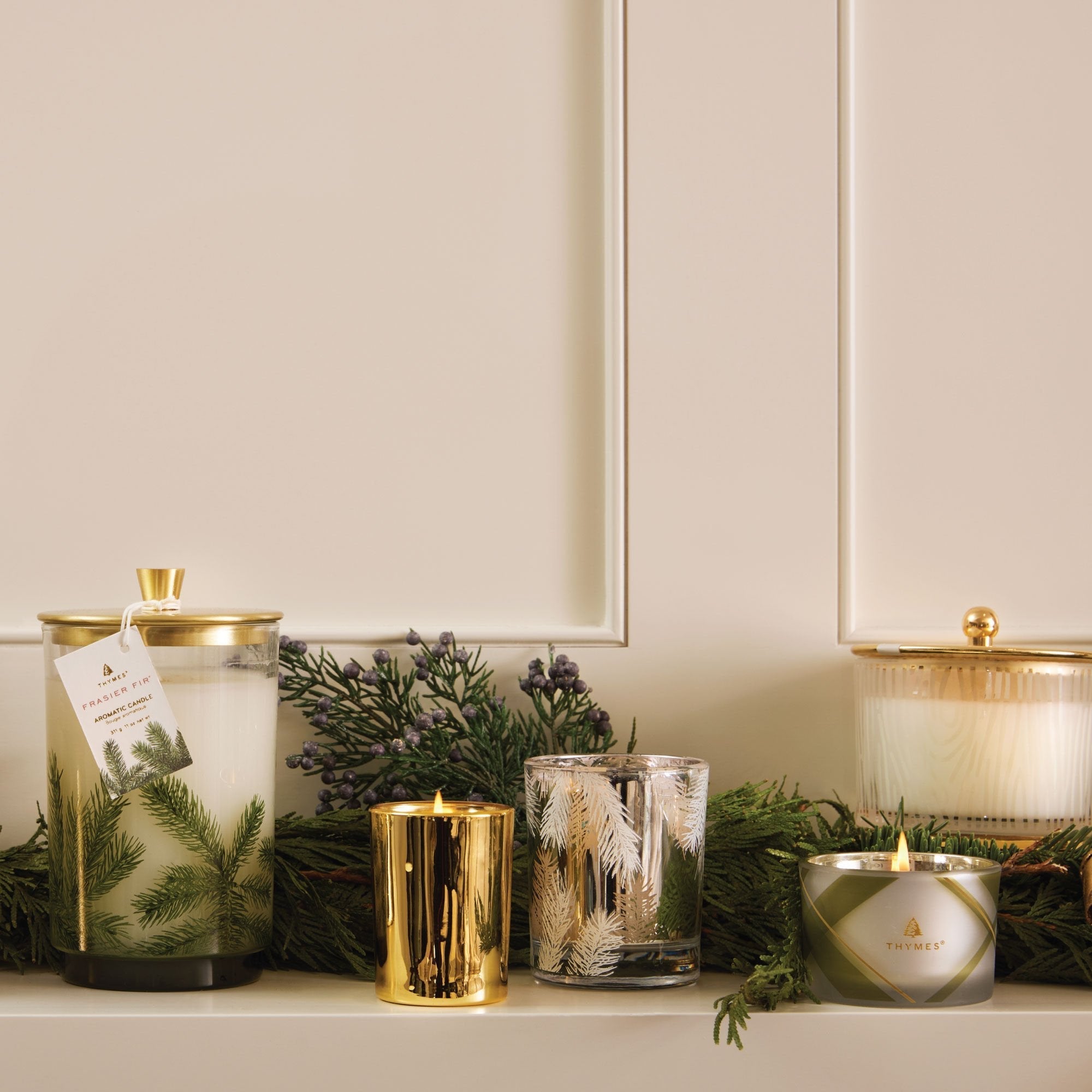 Frasier Fir® Gilded Frosted Wood Grain Candle