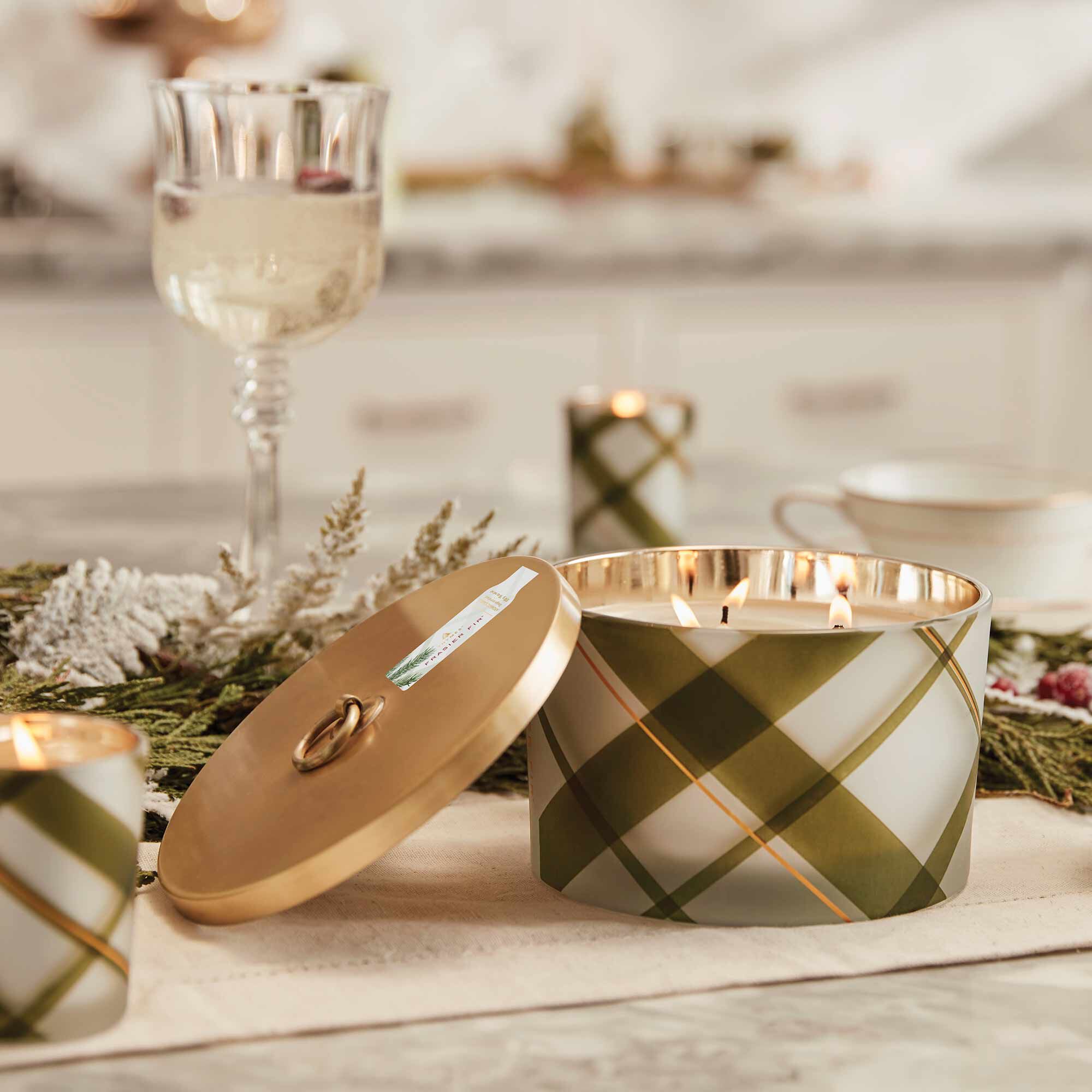 Frasier Fir® Frosted Plaid 3-Wick Candle