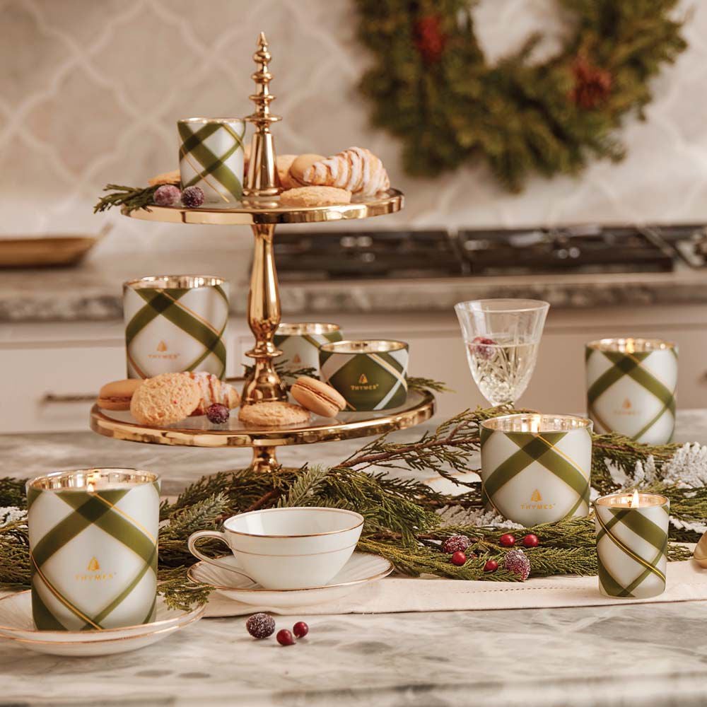 Frasier Fir® Frosted Plaid Medium Candle